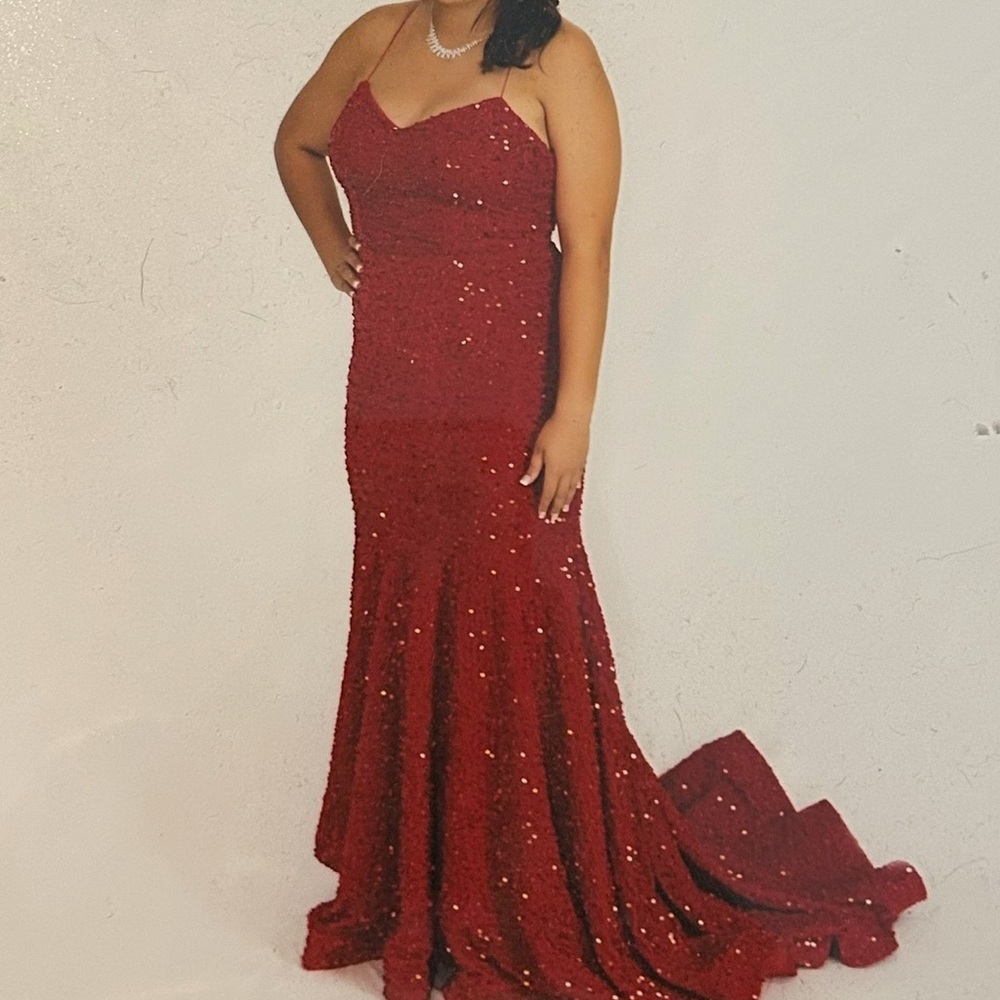 Elegant Red Sequin Gown